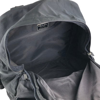 PRADA Tessuto Triangle Logo Backpack Black Vintage 8a5c5r