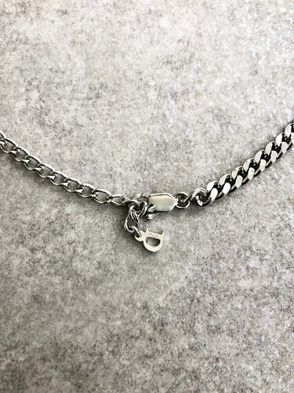 Christian Dior Logo Motif Necklace Silver Vintage ydrizh