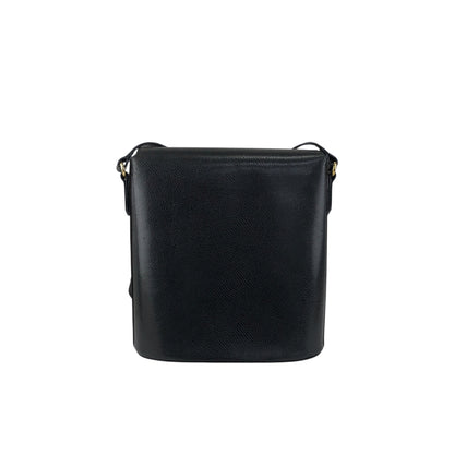 Yves Saint Laurent Logo Stitch Shoulder bag Black Vintage umrsfj