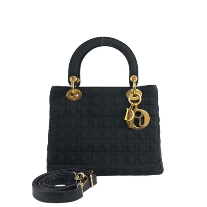 Christian Dior Lady Dior Cannage Charm Handbag Black Vintage 6egyhj