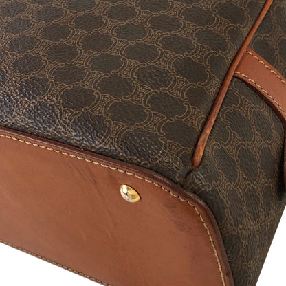 CELINE Macadam Blason Handbag Half Round bag Brown Vintage pjydec