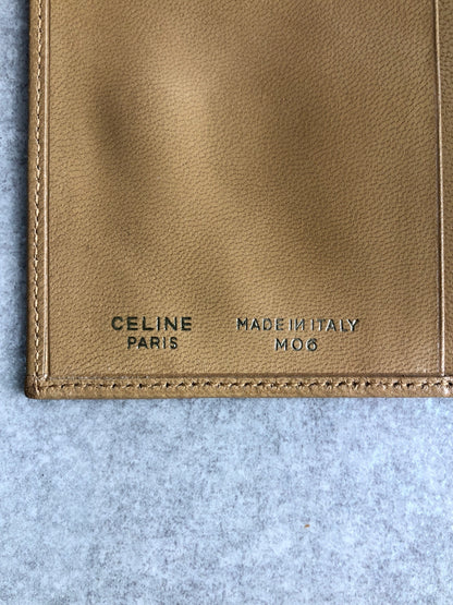 CELINE Blason Folded Wallet Camel Vintage yh355a