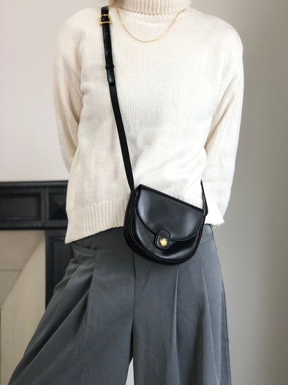 CELINE Blason Small Shoulder bag Black Vintage v56cia