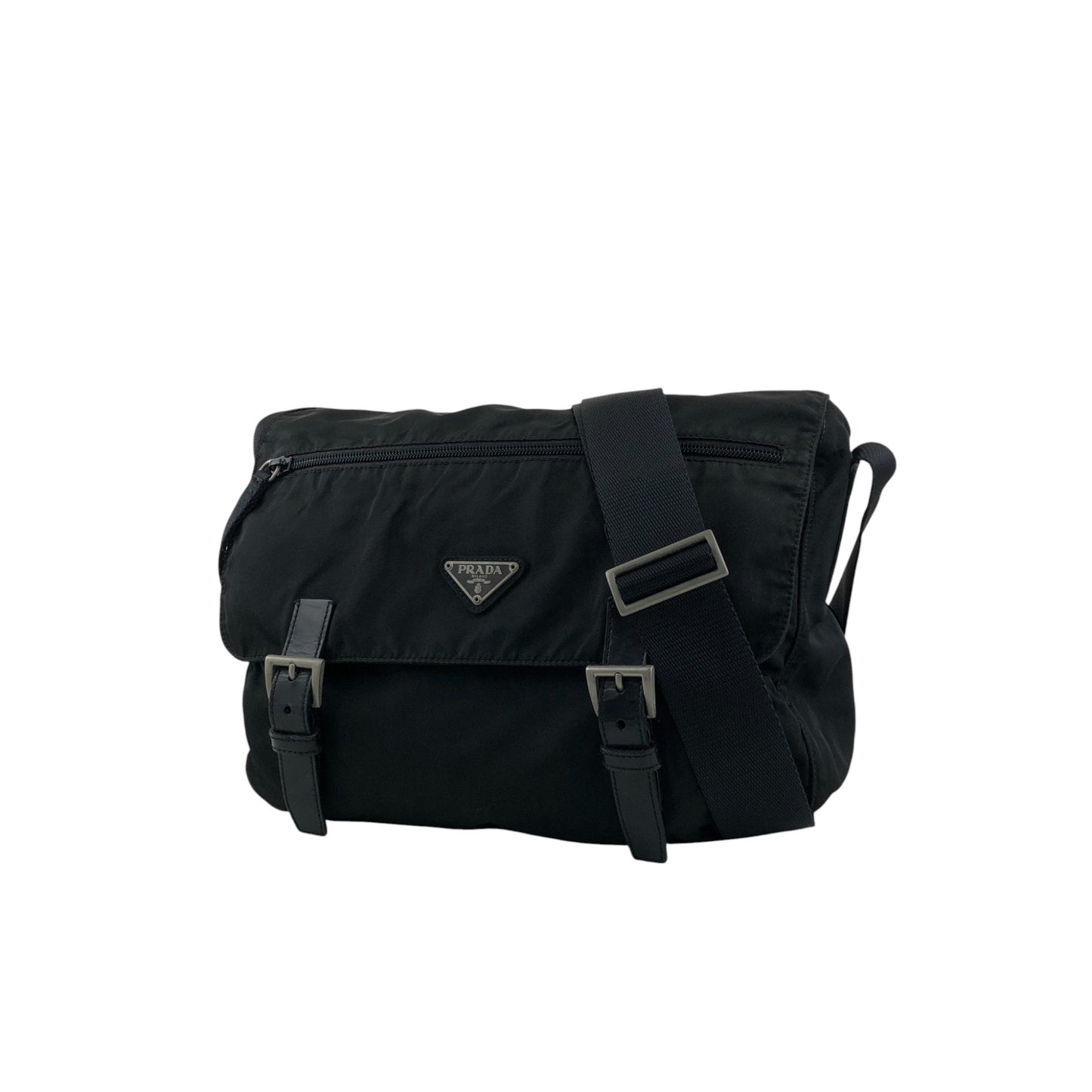 PRADA Tessuto Triangle Logo Shoulder bag Black Vintage 2i7imi