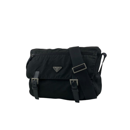 PRADA Tessuto Triangle Logo Shoulder bag Black Vintage 2i7imi