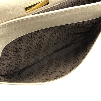 Yves Saint Laurent YSL 標誌單肩包白色復古 27p47c