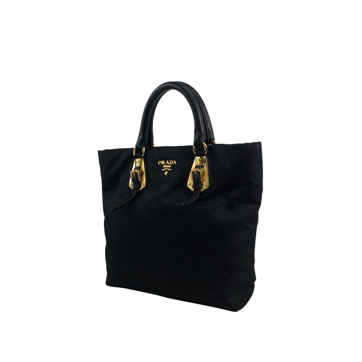 PRADA Logo Handbag Black Vintage zm3r7k