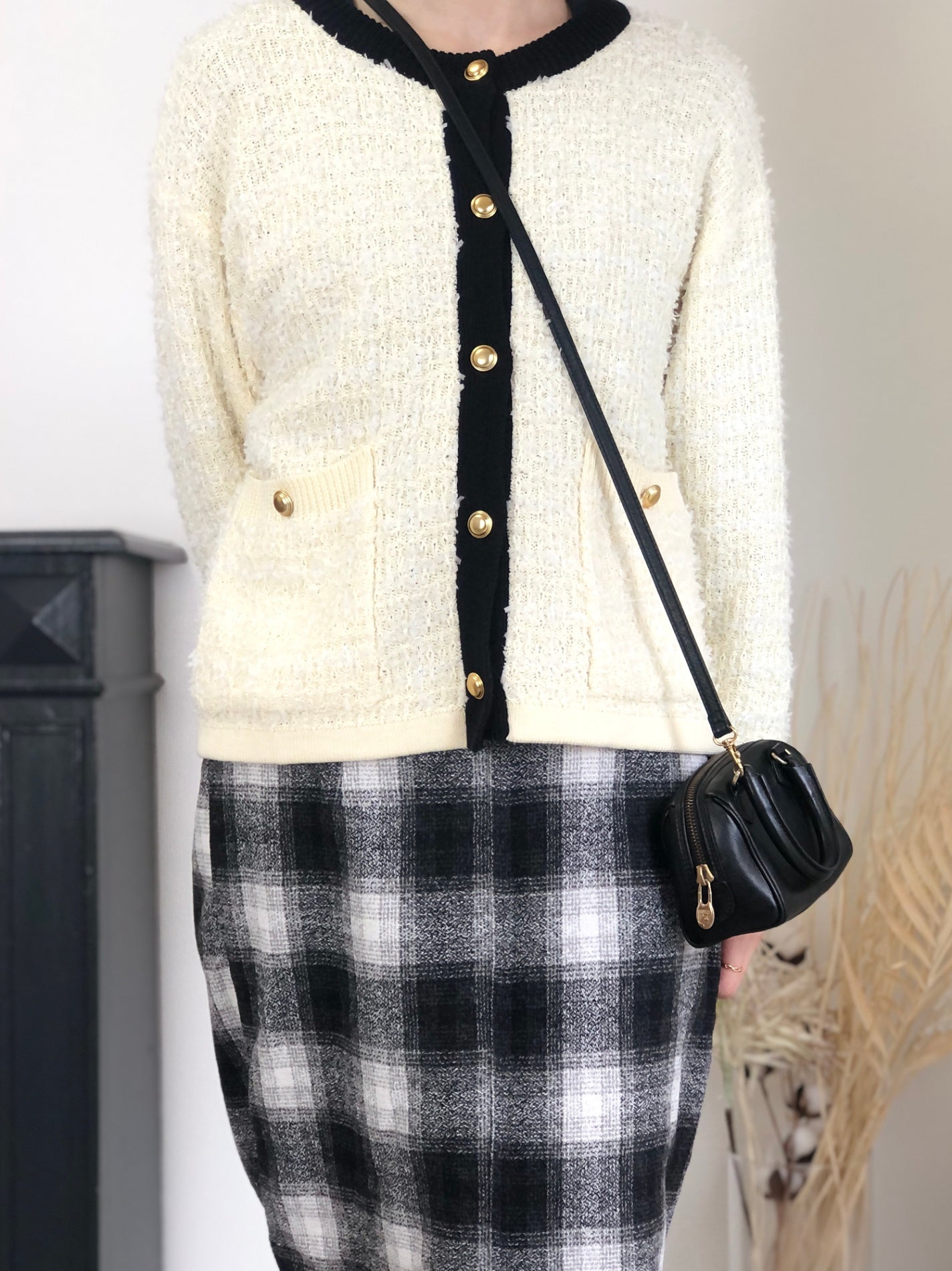 CELINE Two-way Small Handbag Shoulder bag Black Vintage tdajcw