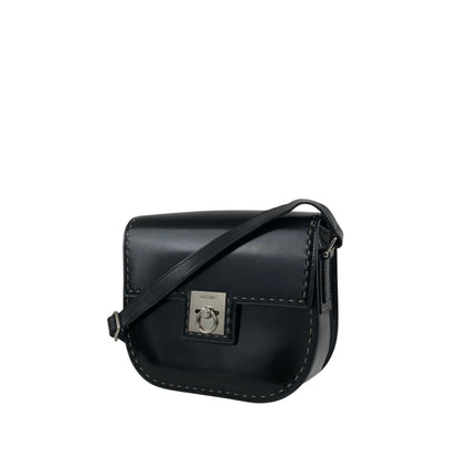 CELINE Gancini Shoulder bag Black Vintage ni2xww
