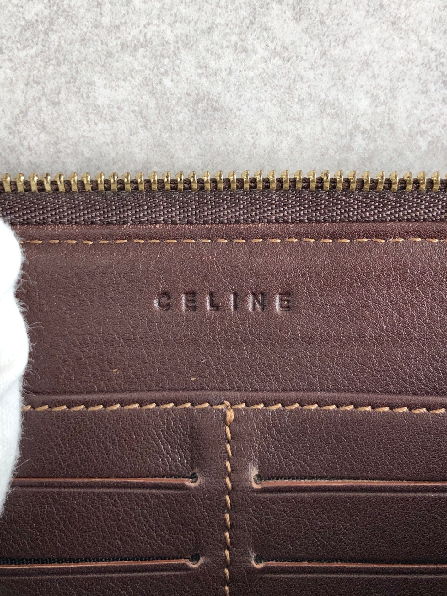CELINE Blason Paris Macadam 長版皮夾 Indigo Vintage b5eenm