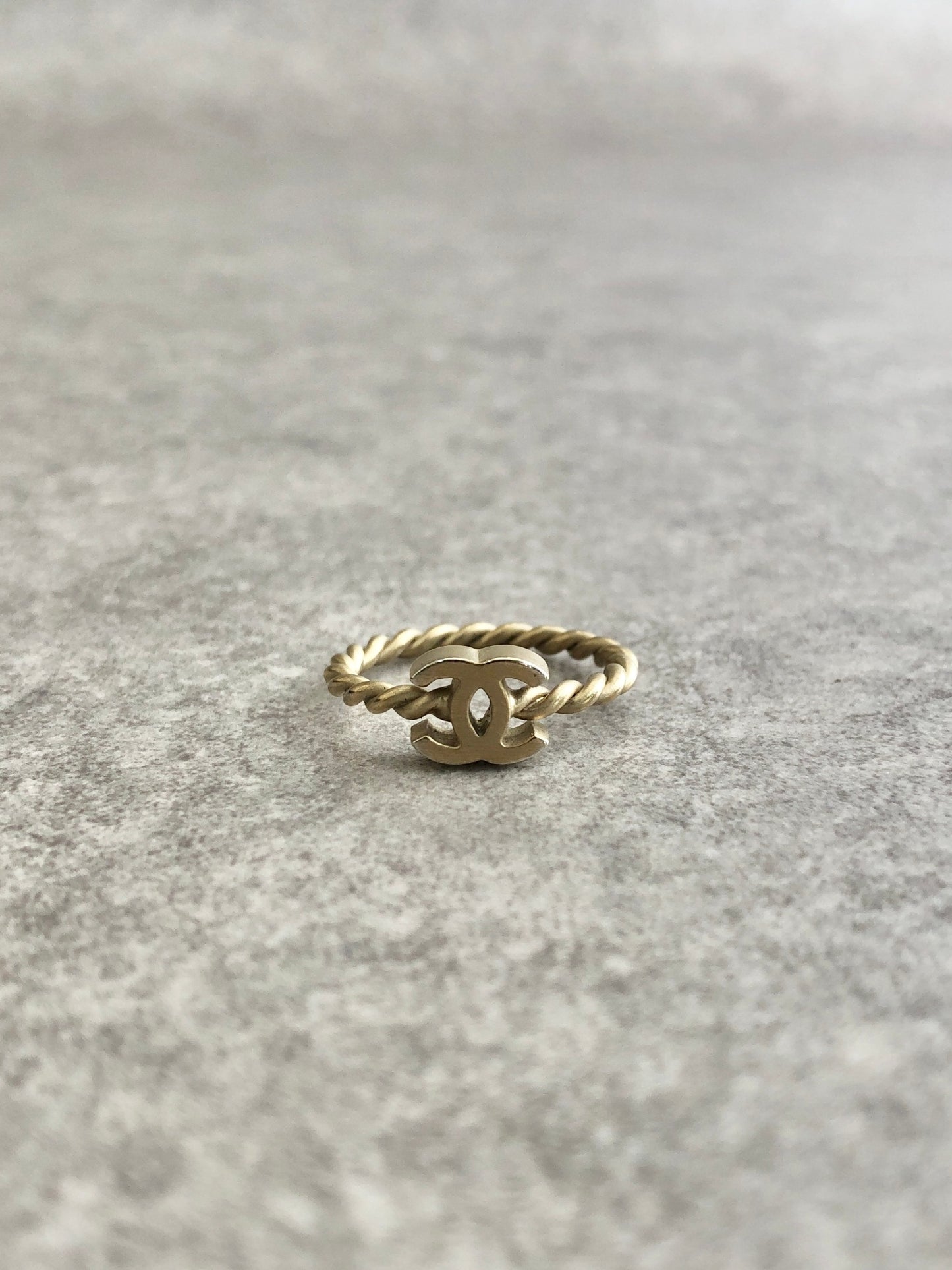 CHANEL Coco Mark Ring Gold Vintage whweu6