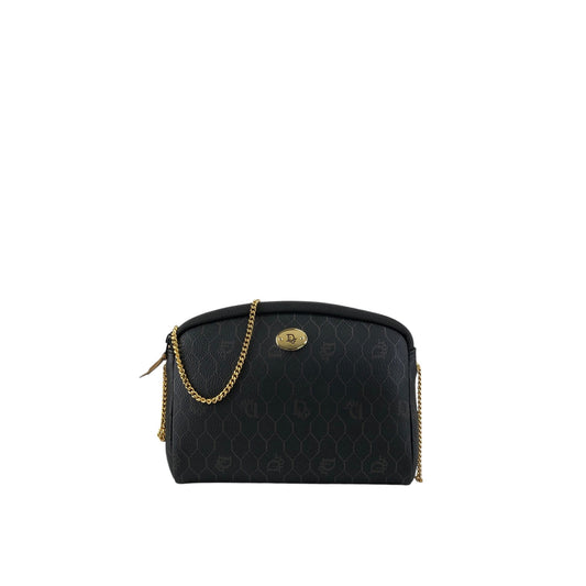 Christian Dior Honeycomb Pattern Chain Shoulder bag Black Vintage 3mnhcy