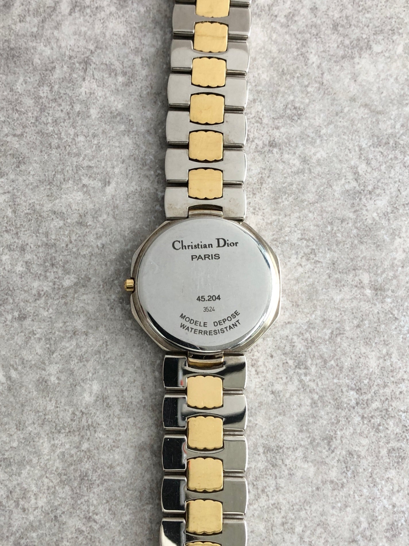Christian Dior Logo Quartz Watch Silver×Gold 45.204 Vintage 7f63by