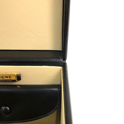 LOEWE Logo Front Lock Small Handbag Vanity bag Black Vintage ttbuhr