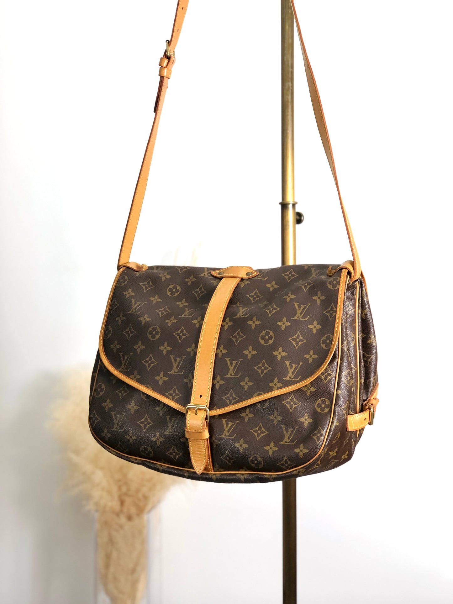 LOUIS VUITTON Monogram 單肩包 棕色 復古 fya5dp