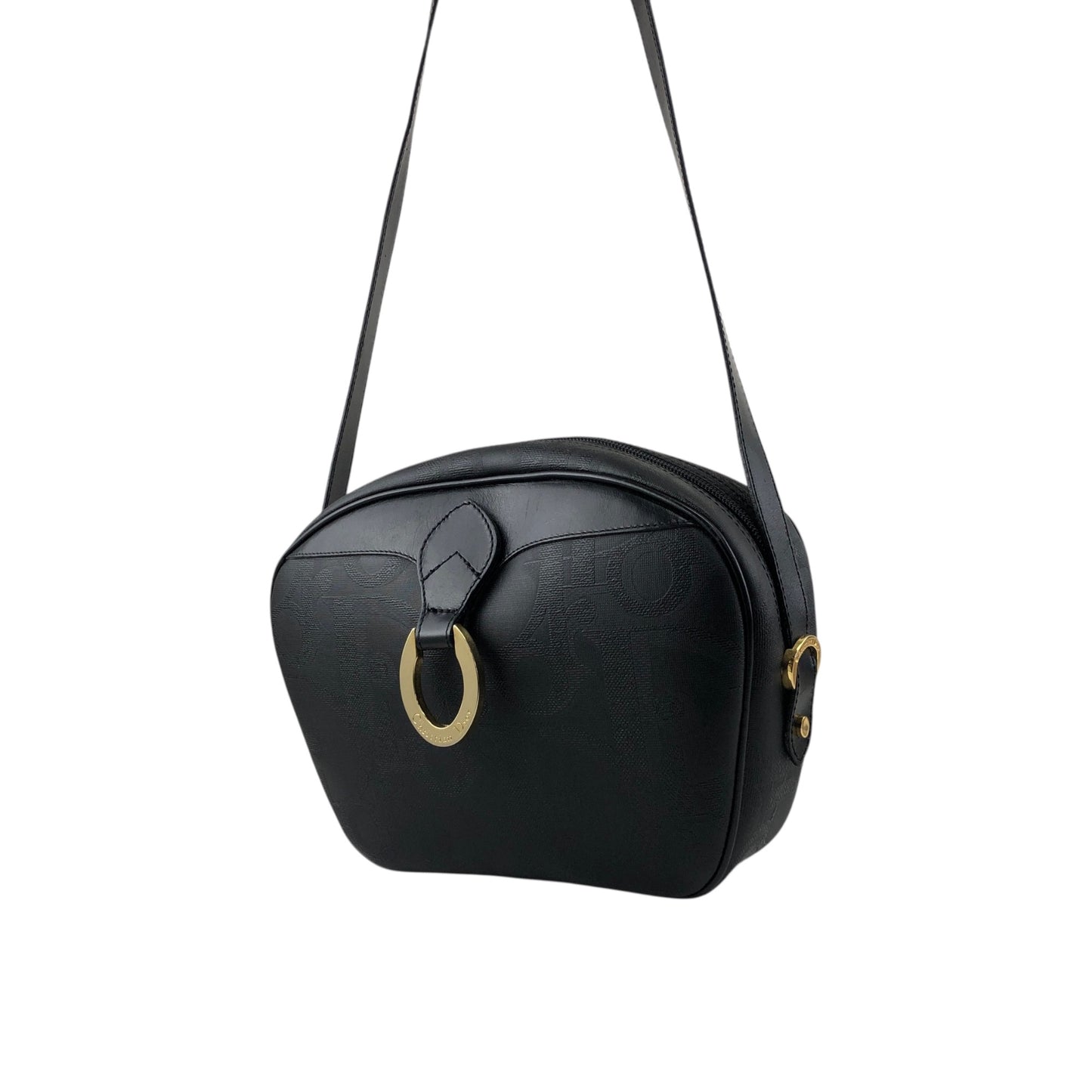 Christian Dior Trotter Round Shoulder bag Black Vintage texmwr