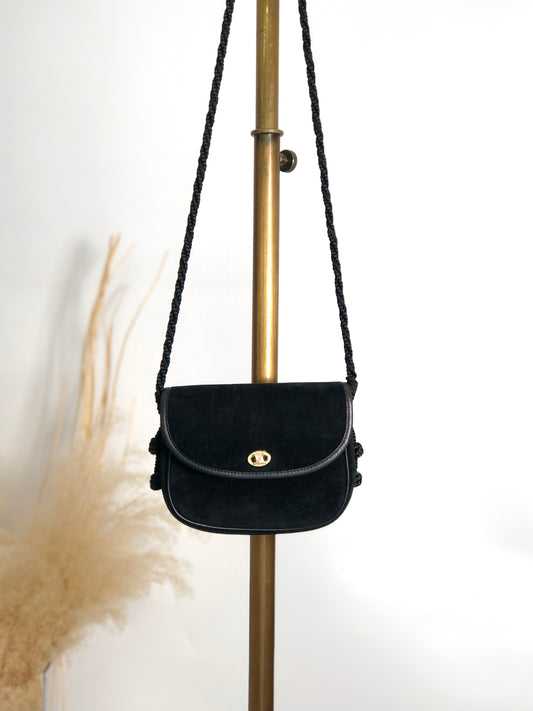 CELINE Blason Small Shoulder bag Black Vintage p8xbtw