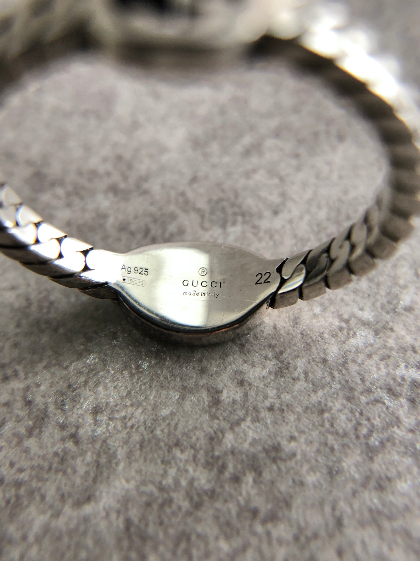 GUCCI Interlocking Ring Silver Vintage p7yvug