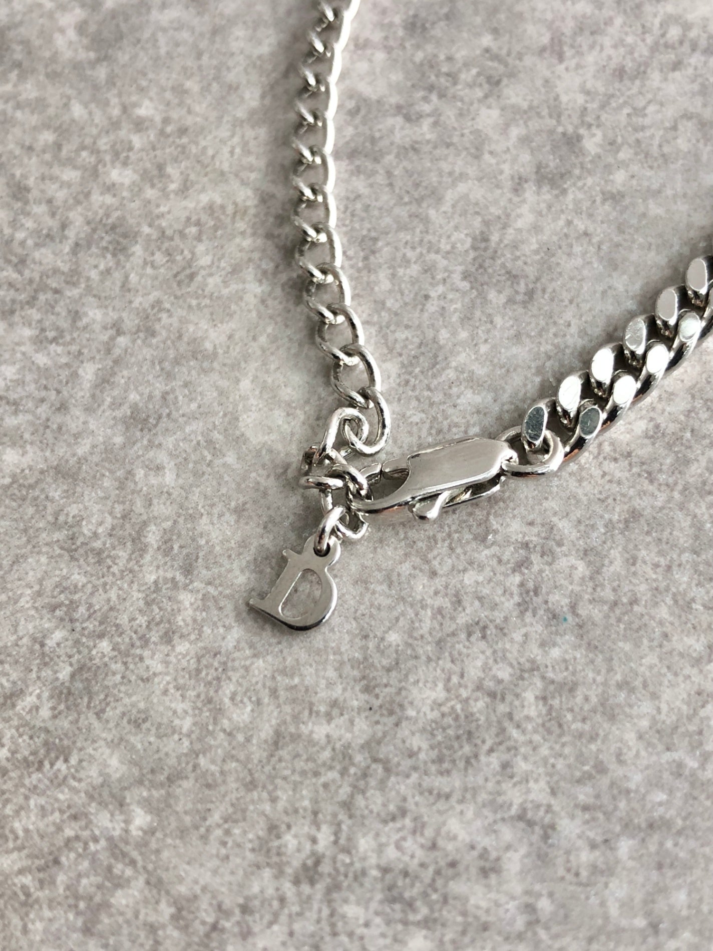 Christian Dior Logo Motif Bracelet Silver Vintage mmj7ua