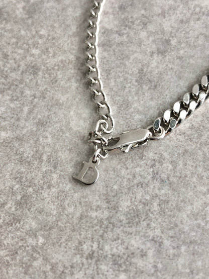 Christian Dior Logo Motif Bracelet Silver Vintage mmj7ua