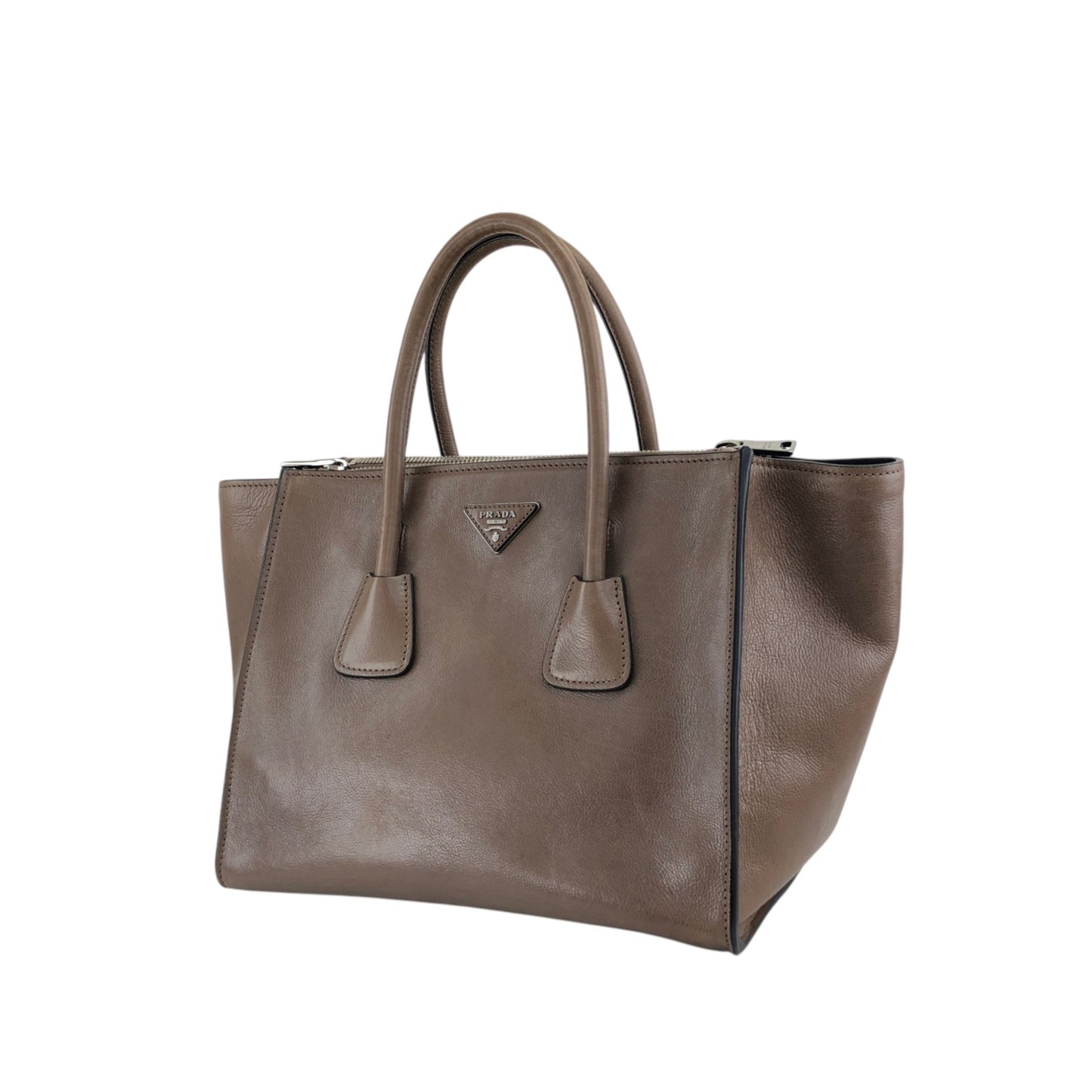 PRADA Triangle Logo Two-way Handbag Shoulder bag Brown Vintage miurph