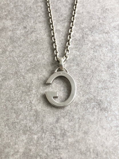 GUCCI G Motif Necklace Silver Vintage 2zfvnh