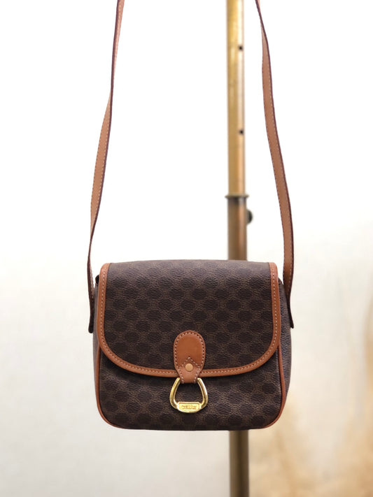 CELINE Macadam Shoulder bag Brown Vintage vau3e5