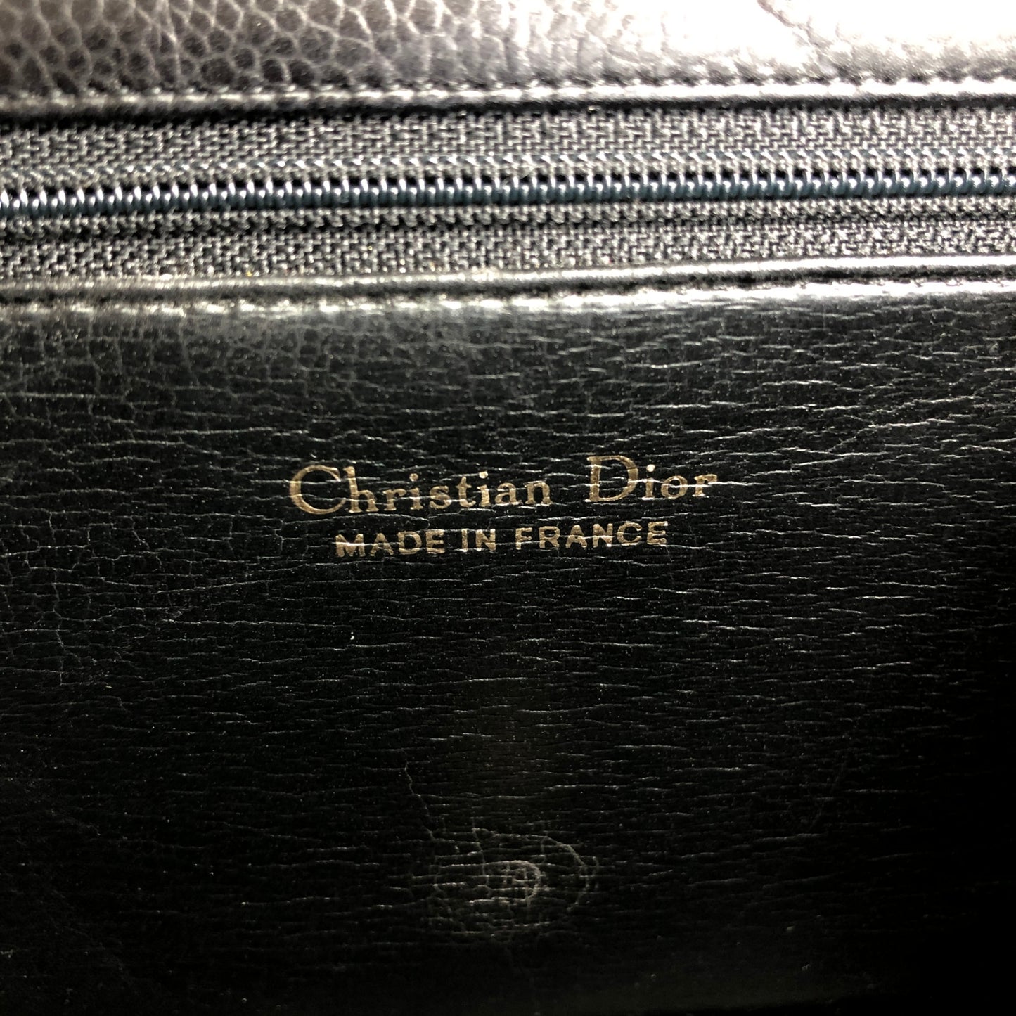 Christian Dior CD Logo Chain Shoulder bag Black Vintage m5evcd