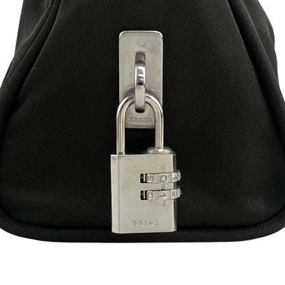 PRADA Tessuto Triangle Logo Padlock Shoulder bag Khaki Vintage kyp5pt