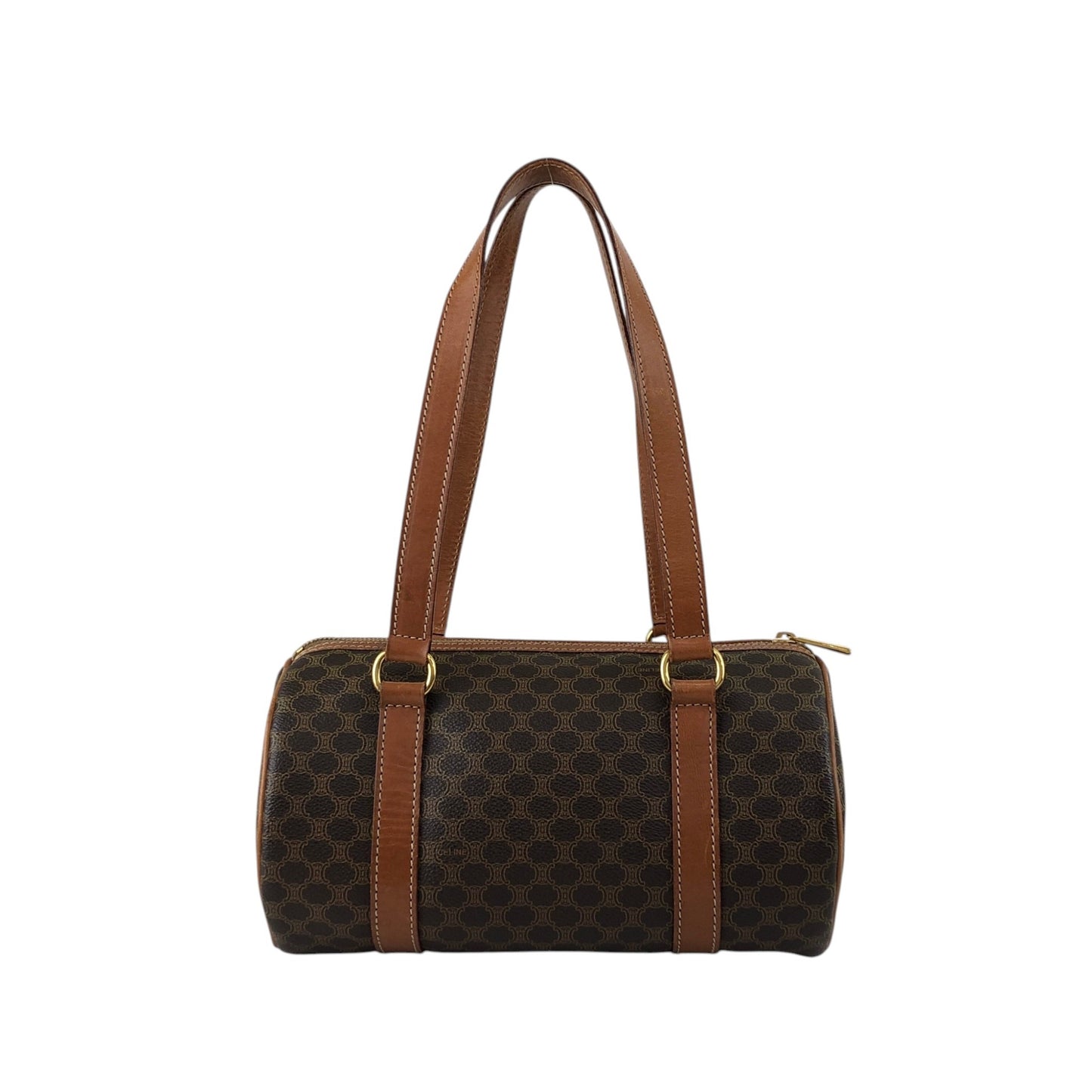 CELINE Macadam Blason Handbag Brown Vintage s5ej7j