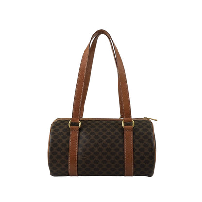 CELINE Macadam Blason Handbag Brown Vintage s5ej7j
