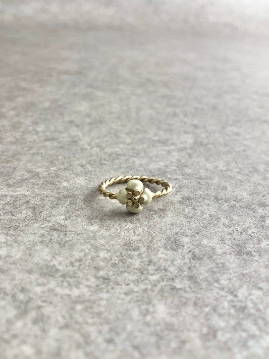 CHANEL Kameria Motif Ring White Vintage g2rcv2