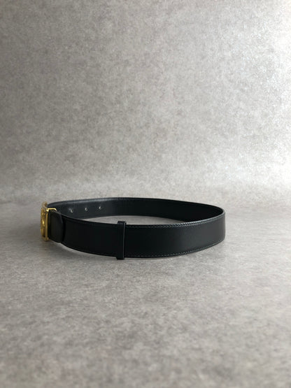 CELINE Horse Carriage Belt Black Vintage 4tryf3