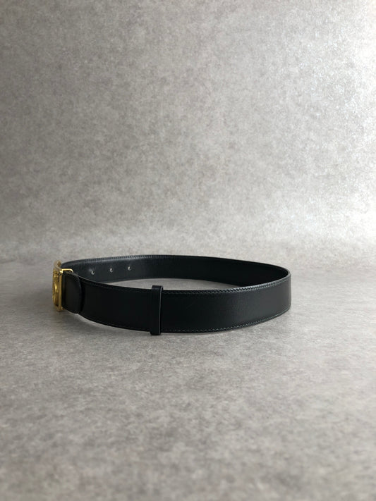 CELINE Horse Carriage Belt Black Vintage 4tryf3