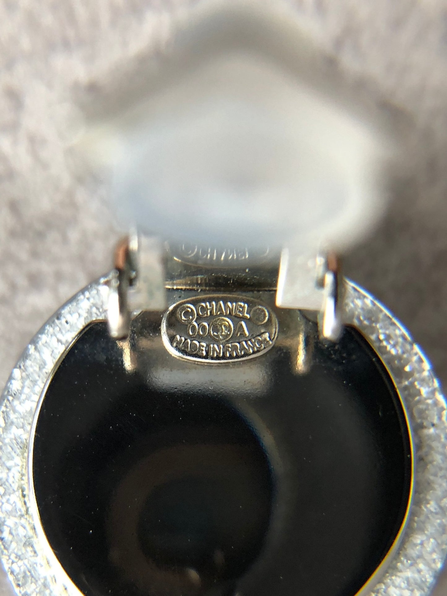 CHANEL Coco Mark Earrings Clear Vintage 65a7rz