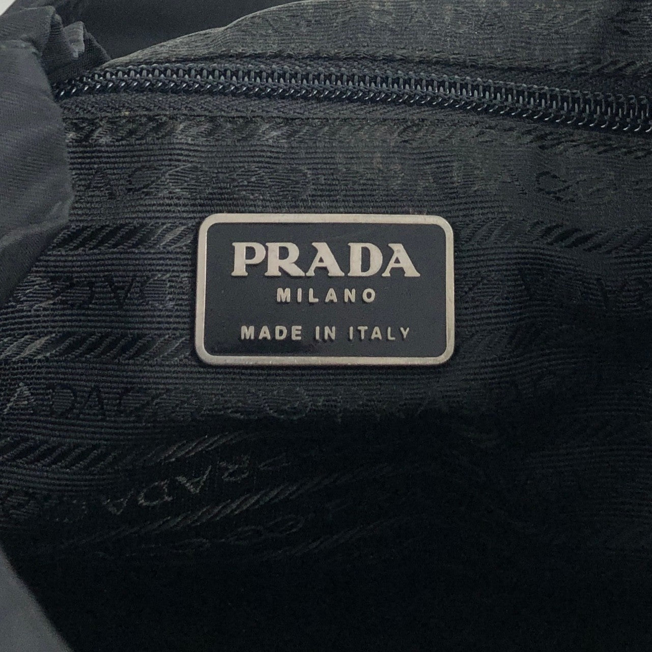 PRADA Tessuto Triangle Logo Double Pocket Backpack Black Vintage vjpnrf