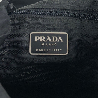 PRADA Tessuto Triangle Logo Double Pocket Backpack Black Vintage vjpnrf