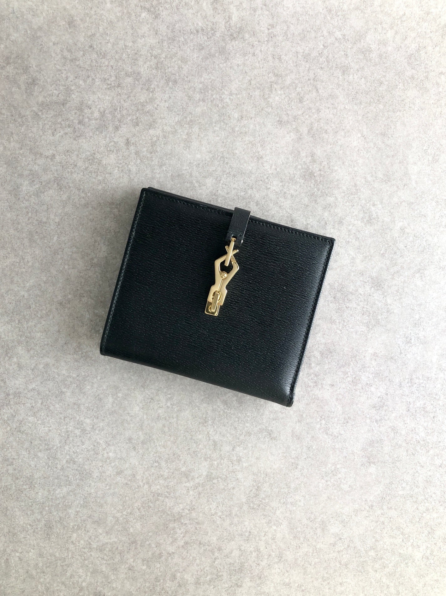 GUCCI Jackie Folded Wallet Black 035・3661・2169 Vintage p7c8tb
