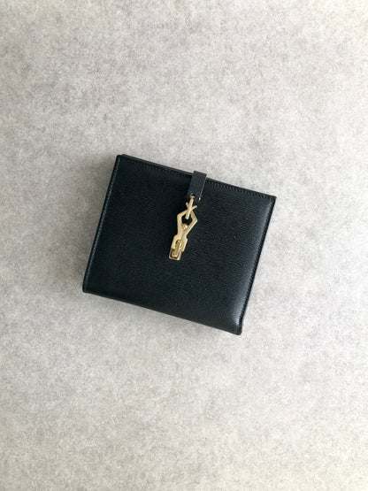 GUCCI Jackie Folded Wallet Black 035・3661・2169 Vintage p7c8tb
