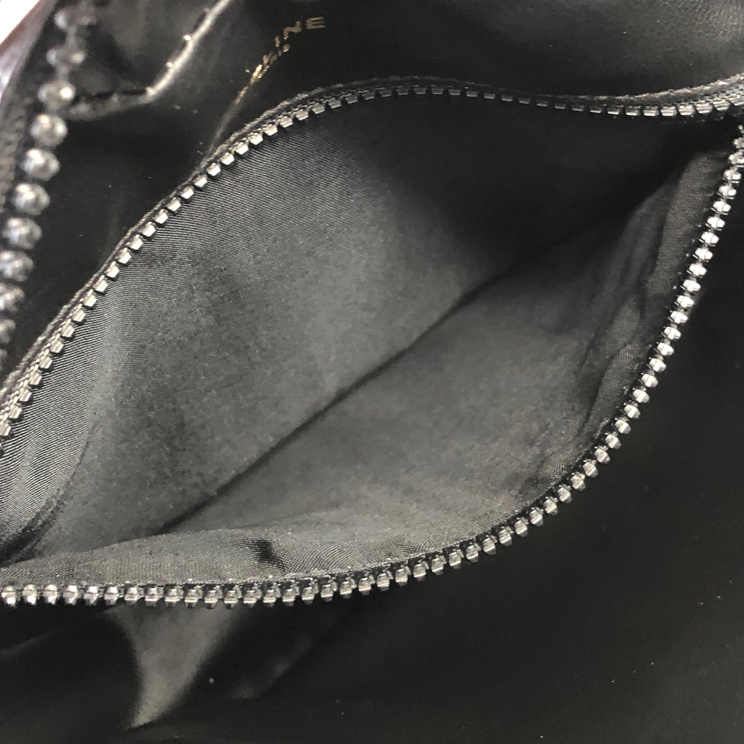 CELINE Macadam Blason Suede Shoulder bag Black Vintage 85cbs3