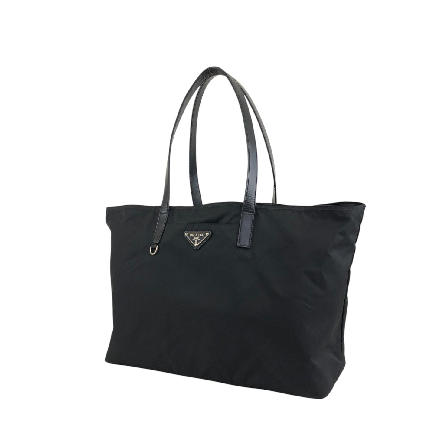 PRADA Tessuto Triangle Logo Totebag Black Vintage naaxd3