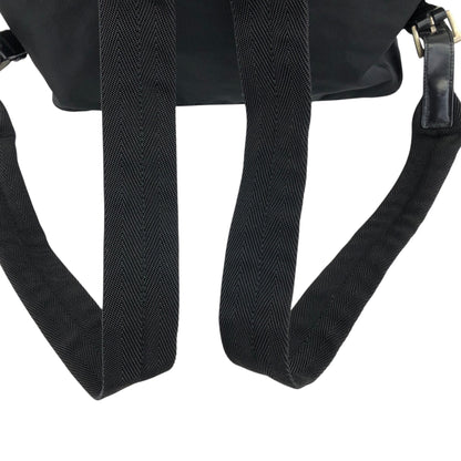 PRADA Triangle Logo Double Pocket Backpack Black Vintage 7hx8bf