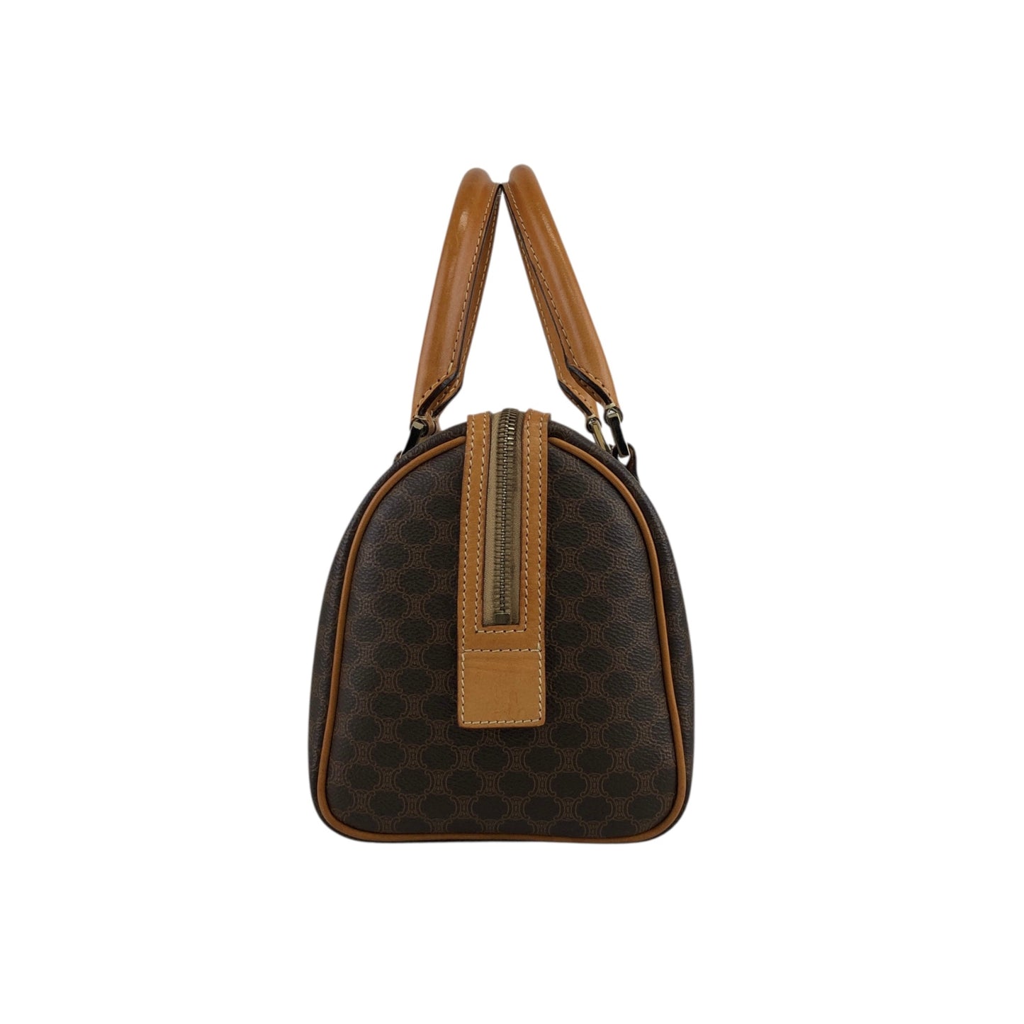 CELINE Macadam Small Boston bag Handbag Brown Vintage h2xbbg