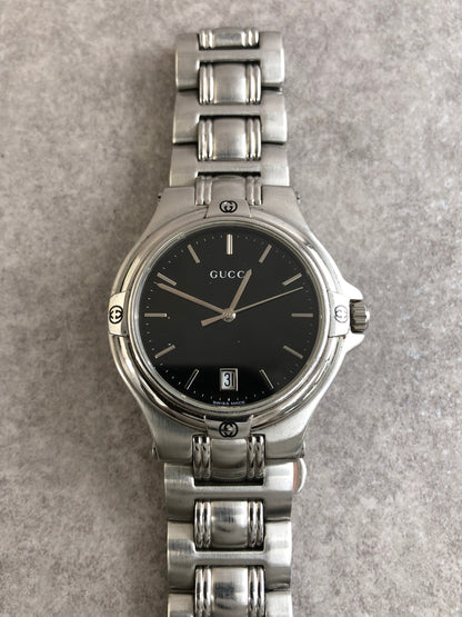 GUCCI Quartz Watch Silver 9040M Vintage vni76i