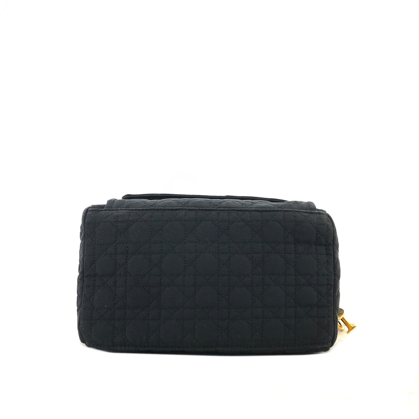 Christian Dior Cannage Logo Motif Charm Nylon Shoulder bag Black Vintage e7e3wt