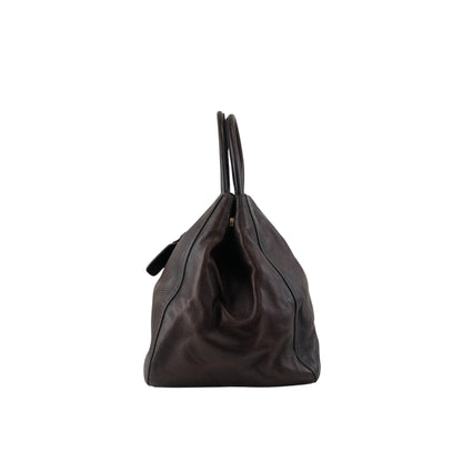 PRADA Logo Two-way Handbag Shoulder bag Brown Vintage ujn2cg