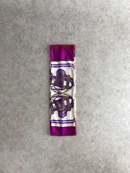 HERMES Silk Headband Purple BRIDES DE GALA Vintage dnswe2