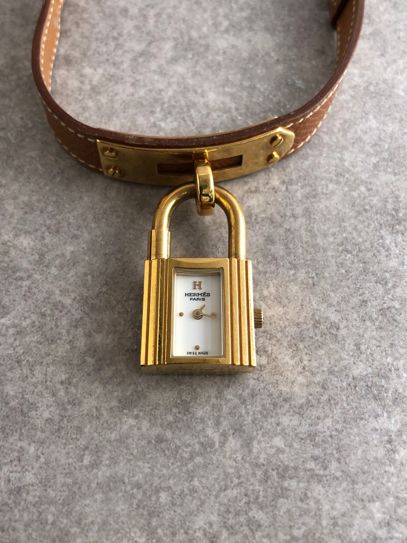 HERMES Watch Brown Vintage m64n6e