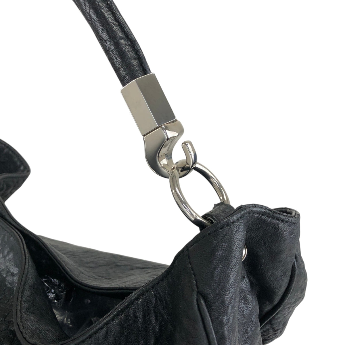 Yves Saint Laurent YSL Logo Shoulder bag Hobobag Black Vintage ib3ifn