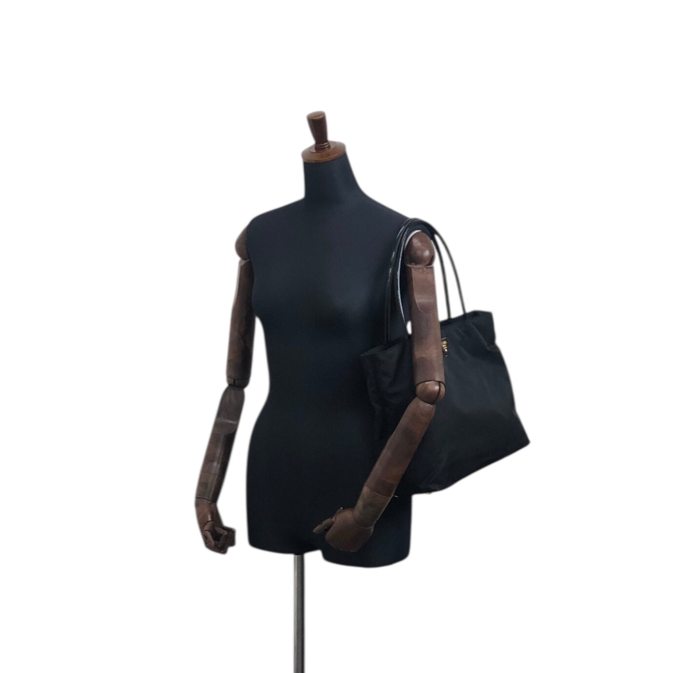 PRADA Tessuto Logo Handbag Black Vintage cmchvi